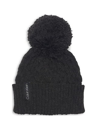 Calvin Klein Men's Large Monogram Beanie Hat - Black - One Size at   Men's Clothing store