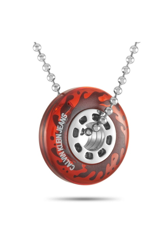 Spin Stainless Steel Red Wheel Necklace