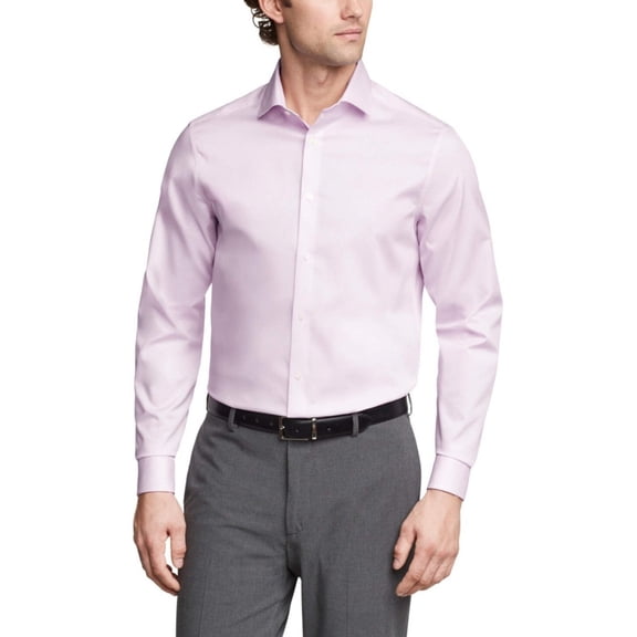 Calvin Klein Mens Regular fit Dress Shirt Large 16 in 32-33 Pink Lavender