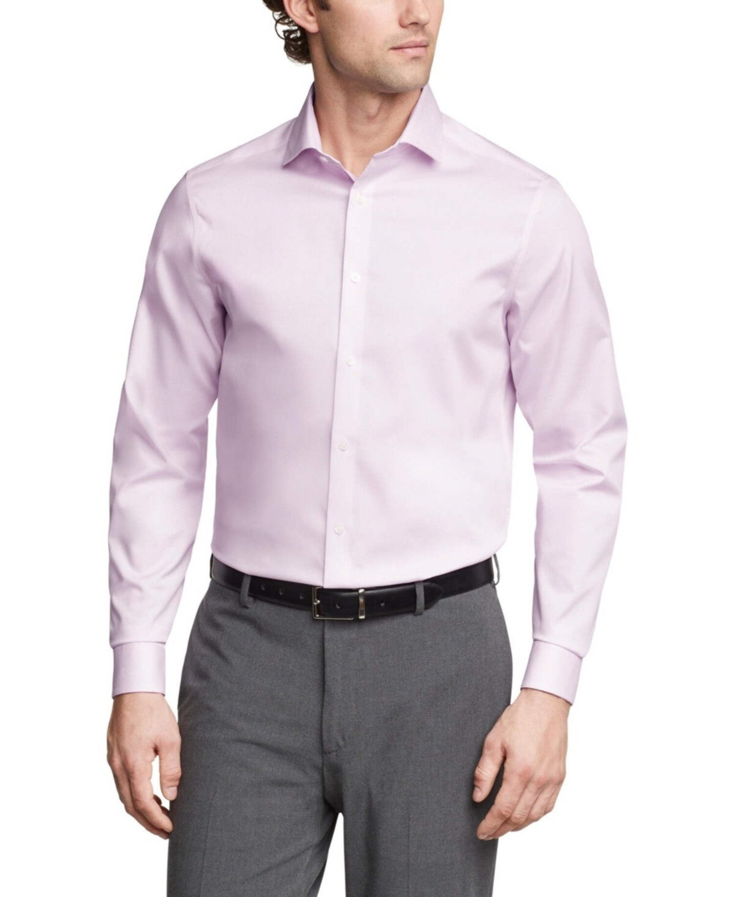 Calvin Klein Mens Regular fit Dress Shirt Large 16 in 32-33 Pink Lavender