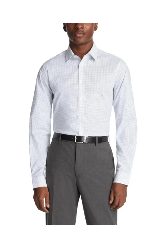 Steel, Men's Regular Fit Dress Shirt, Blue, 16 / 32-33US