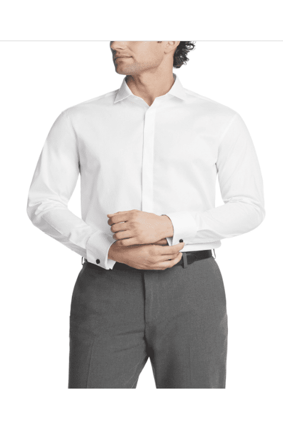 Steel Men's Regular Fit Dress Shirt - WHITE