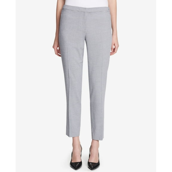 Calvin Klein Straight Leg Seersucker Pants Navy White 4