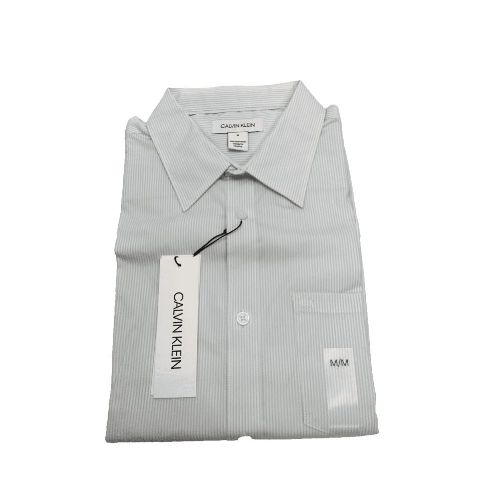 Calvin Klein BLACK Big Boys Slim Fit Solid Stretch Poplin