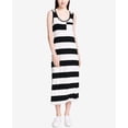 thumbnail image 1 of Calvin Klein Striped Patch Pocket Maxi Dress Whiteblack Multi S, 1 of 2