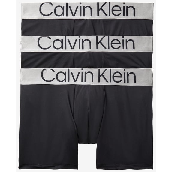 Calvin Klein Sustainable Steel Micro Boxer Brief 3-Pack Black Bodies/Black/Dark Slate/Crushed Berry Logos S 28"-30"