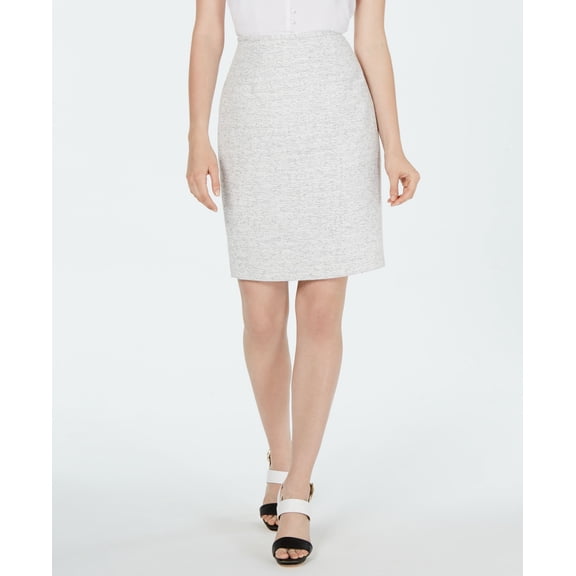 Calvin Klein Textured Pencil Skirt White Multi 12