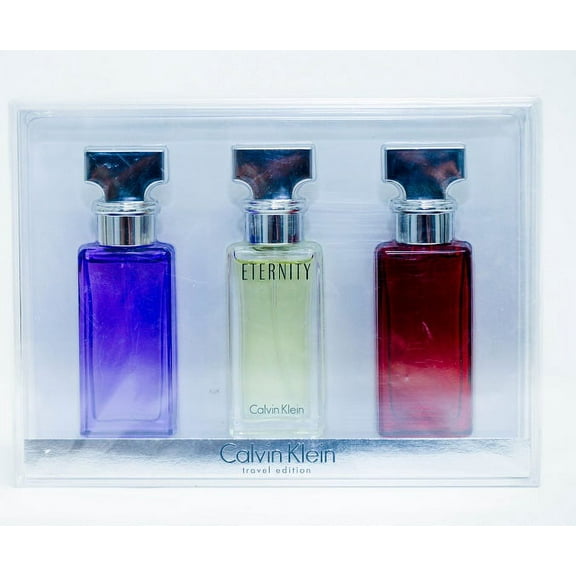 Calvin Klein Travel Edition 3 Pcs x 0.5 oz Women Gift Mini Set Perfume Spray