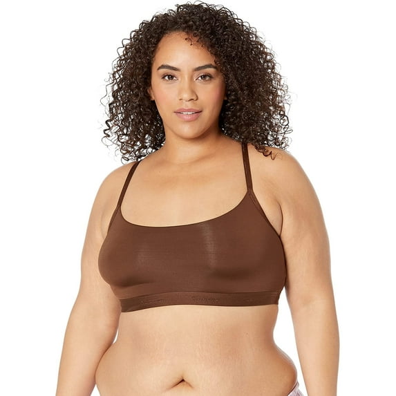 Calvin Klein Women's Plus Form to Body Unlined Bralette, Spruce, XL