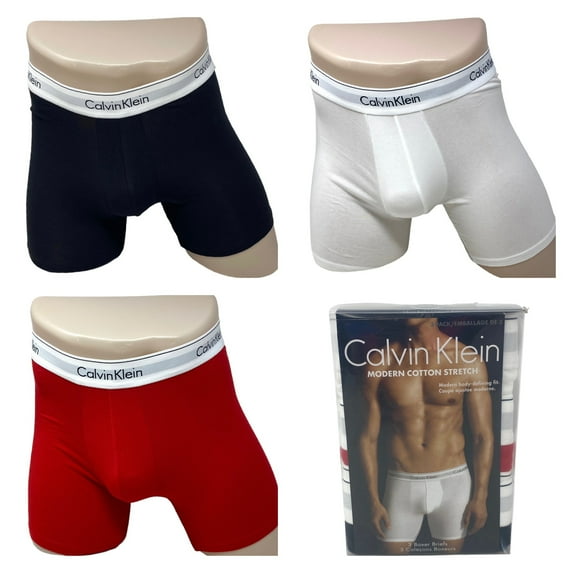 Calvin Klein Underwear 3 Pack Cotton Stretch Boxer Brief White NB2381918