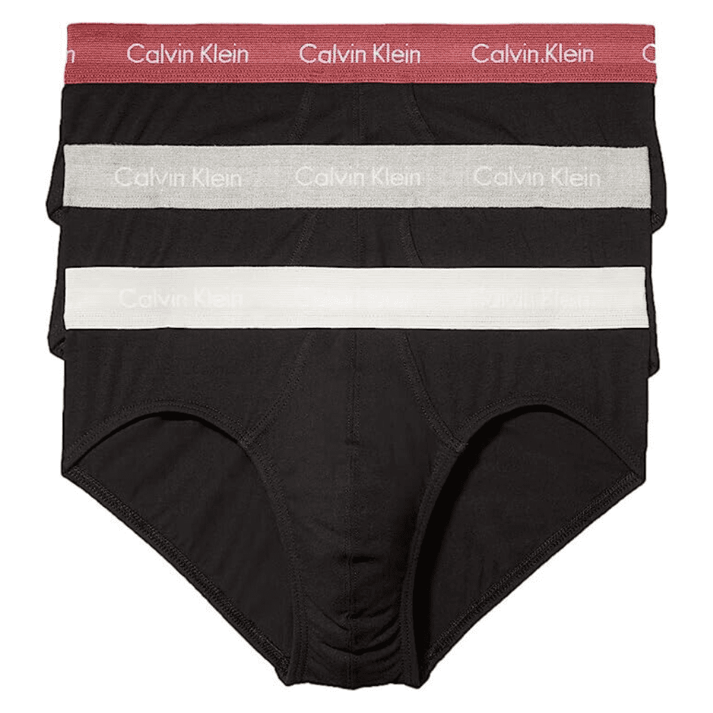 Calvin Klein Underwear 3 Pack Hip Brief Black Cotton Stretch NB2613954 ...