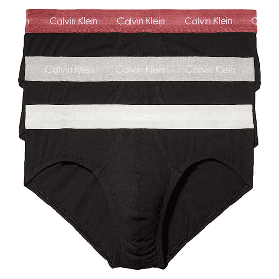 Calvin Klein Underwear 3 Pack Hip Brief Black Cotton Stretch NB2613954
