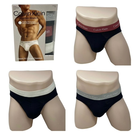 Calvin Klein Underwear 3 Pack Hip Brief Black Cotton Stretch NB2613954
