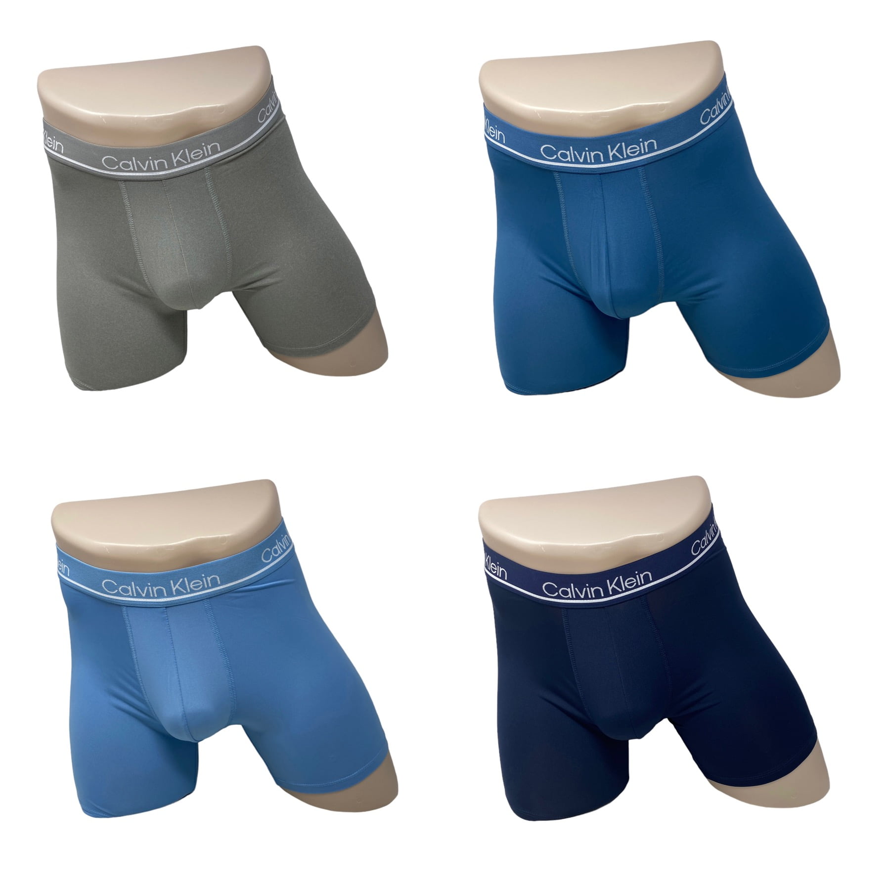 Calvin Klein Underwear 4 Pack Microfiber Boxer Brief Blue Gray NP24470420 Walmart