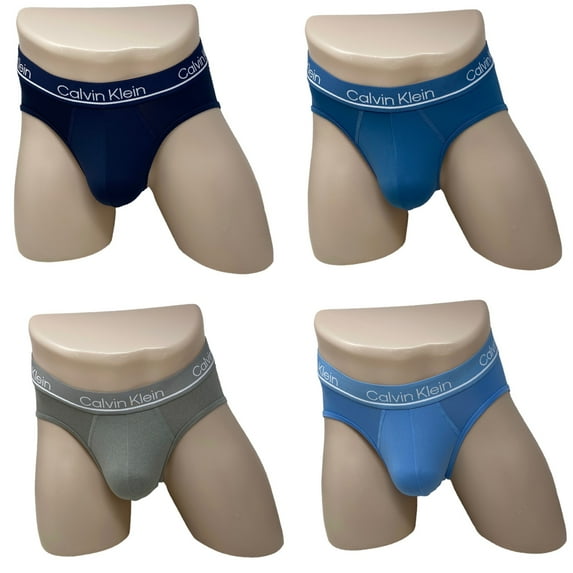 Calvin Klein Underwear 4 Pack Microfiber Hip Brief Blue Gray NP24450420