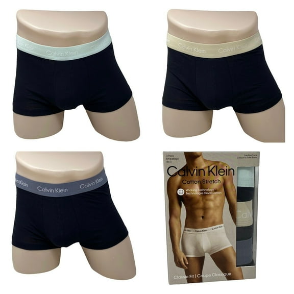 Calvin Klein Underwear Cotton Stretch 3 Pack Low Rise Trunk Black NB2614956