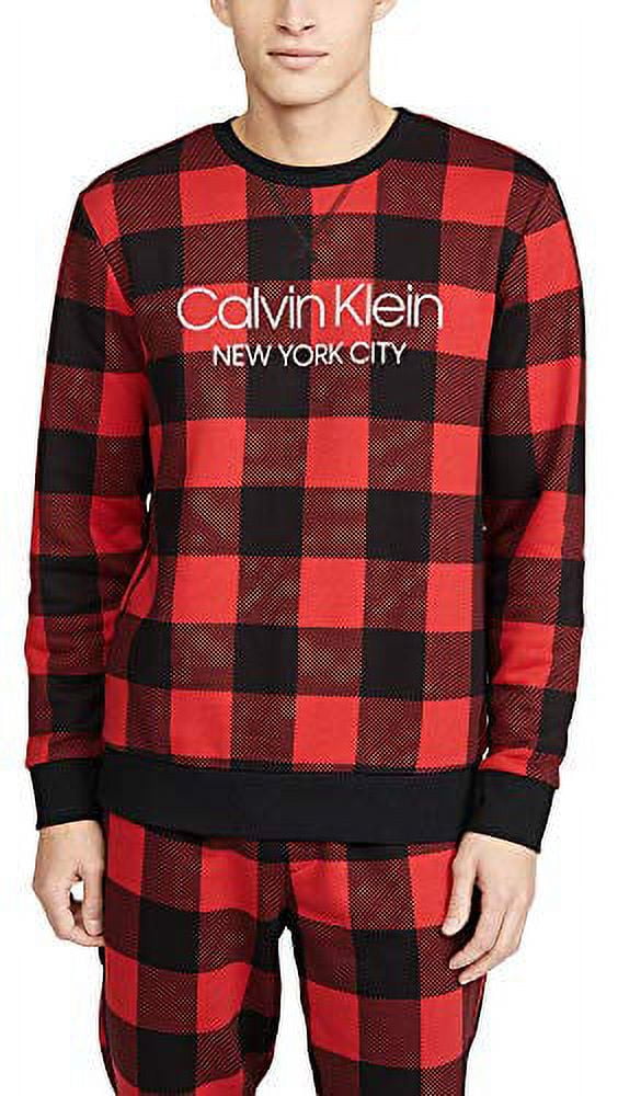 Calvin Klein Underwear Men's Modern Cotton Buffalo Check Sweatshirt,  Graphic Buffalo Check/Temper, Large