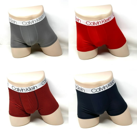 Calvin Klein Underwear Microfiber 4 Pack Trunk Gray Red NP24300810