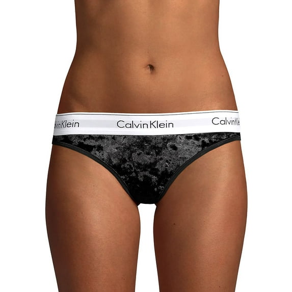 Calvin Klein Underwear Women's Modern Cotton Bikini Panties, Black, Large