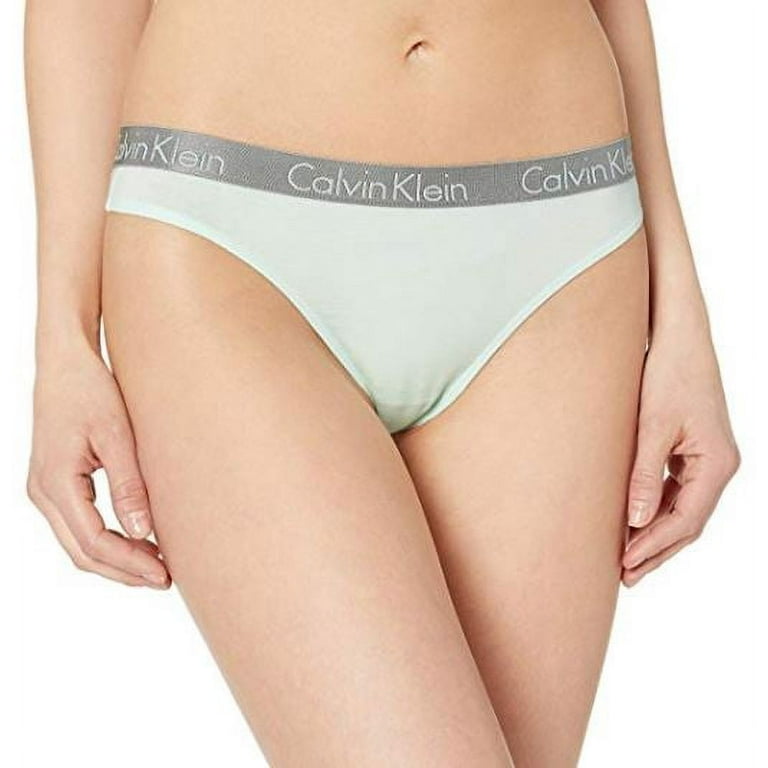 Calvin Klein Underwear Women's Radiant Cotton Thong, Elysian Green, XL 