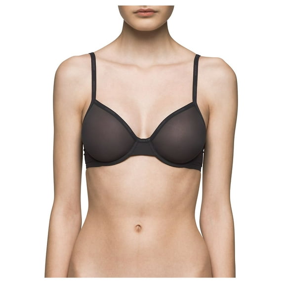 Calvin Klein Underwear Women's Sheer Marq Demi Unlined Bra, Black, 36D