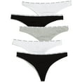 thumbnail image 1 of Calvin Klein Underwear Women's Signature Thong 5 Pack, Black/White/Grey, Large, 1 of 2