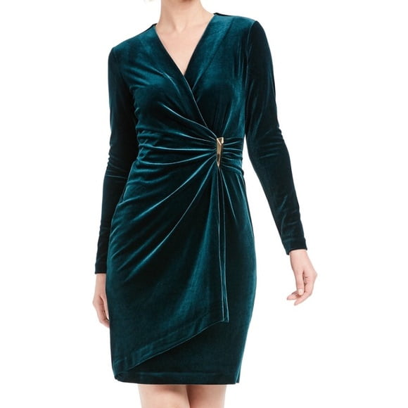 Calvin klein cheap green velvet dress