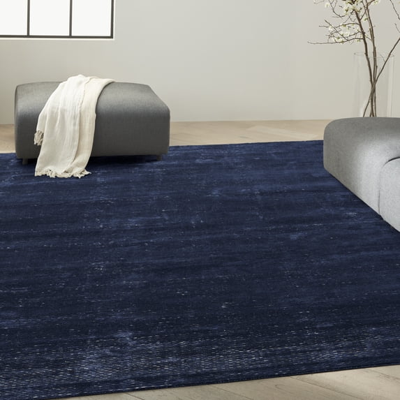 Calvin Klein Valley Striped Blue 8'6" x 11'6" Area Rug (9x12)