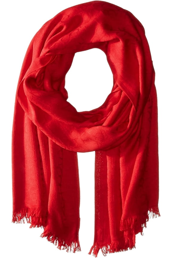 Women’s Ck Logo Wrap & Scarves, Rouge Red