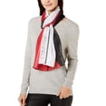 thumbnail image 1 of Calvin Klein Women’s Colorblocked Satin Stripe Scarves, Red, 1 of 3