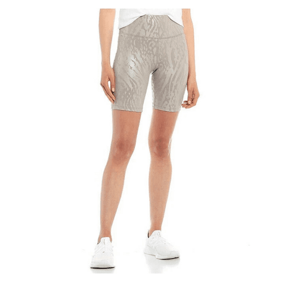 Calvin Klein Women Foil Print Supershine Jersey Stretch, Ins. 7 Bike Shorts, S
