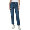 thumbnail image 1 of Calvin Klein Women High Rise Straight Leg Jean, Dark Blue, 10, 1 of 4