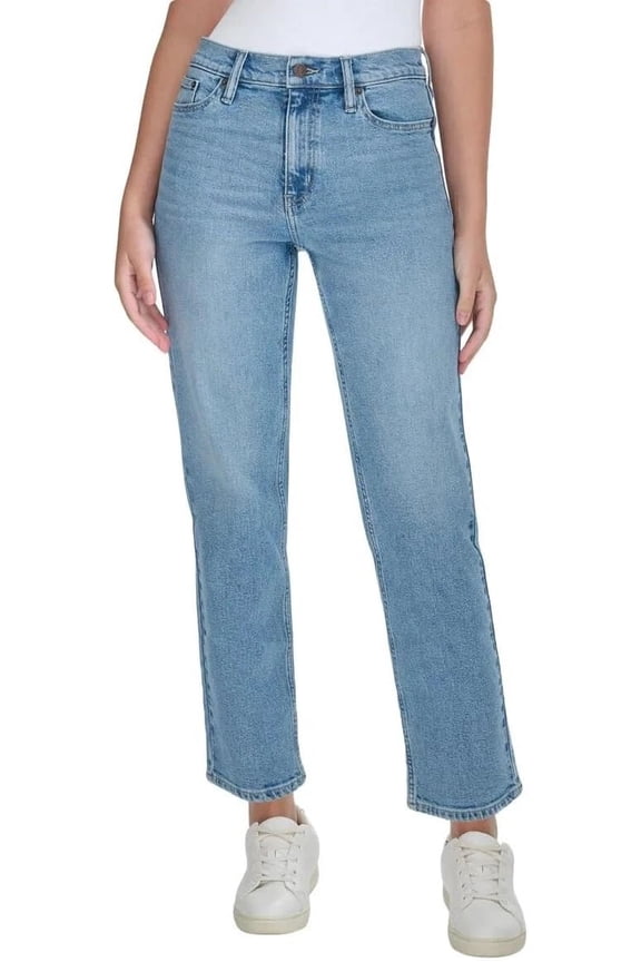 Women High Rise Straight Leg Jean Light Blue  Size 8