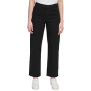 Calvin Klein Women High Rise Straight Leg Jean US, Numeric, 10, Regular, Regular, Black Jet