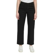 Calvin Klein Women High Rise Straight Leg Jean US, Numeric, 4, Regular, Regular, Black Jet