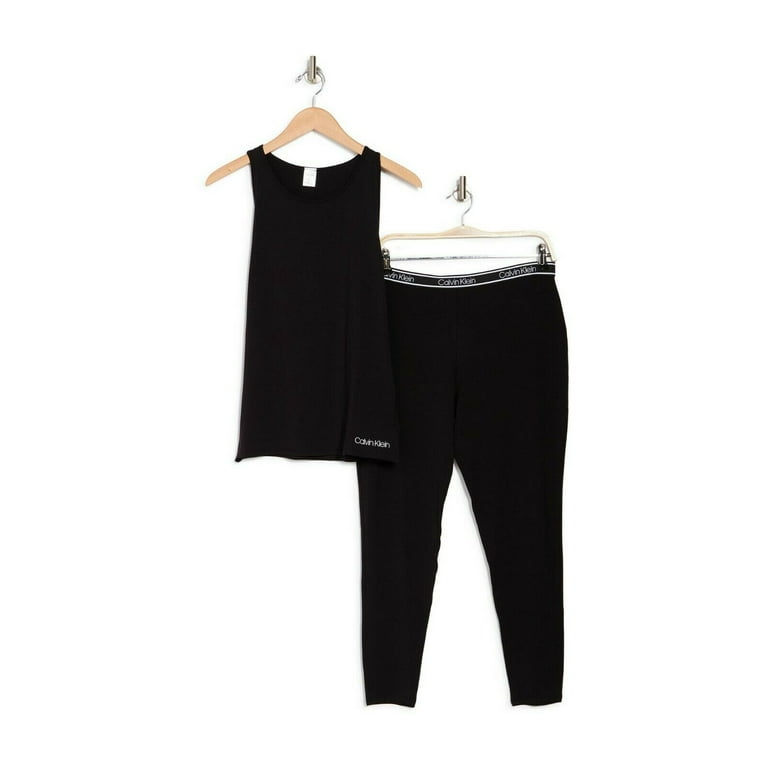 Calvin Klein Women Sleepwear Tank Top & Pants Pajama Set Black Size L 