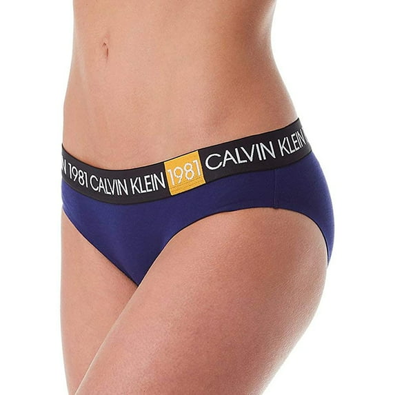 Calvin Klein Women's 1981 Bold Cotton Bikini Panty, Purple Night, X-Small