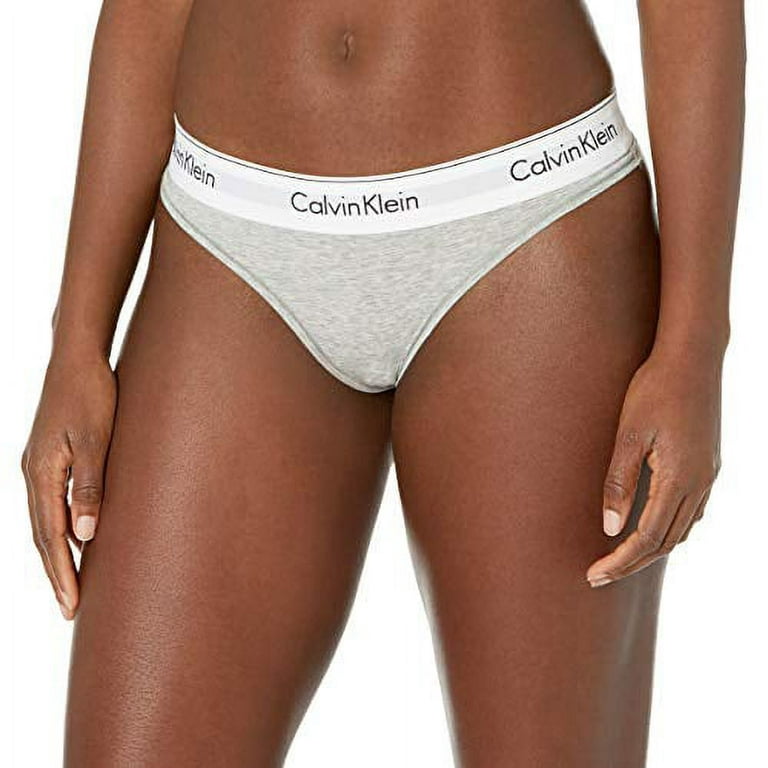 Calvin Klein Women\'s 1X-3X Modern Cotton Thong Panty, Grey Heather, 3X