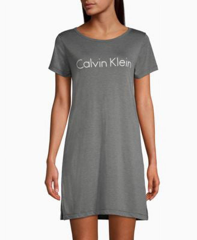 Calvin Klein Print Women\'s Logo Gray/Black, Sleepshirt Size Small 2-Pack Nightgown