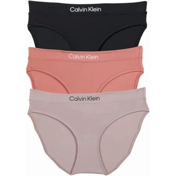 Calvin Klein Womens Bikini Panties Comfortable Fit 3-Pack, Multi, Small