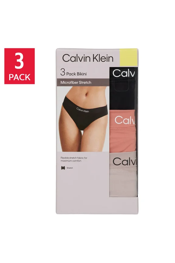 Womens Bikini Panties, Comfortable Fit, 3-Pack US, Alpha, X-Large, Regular, Regular Beige