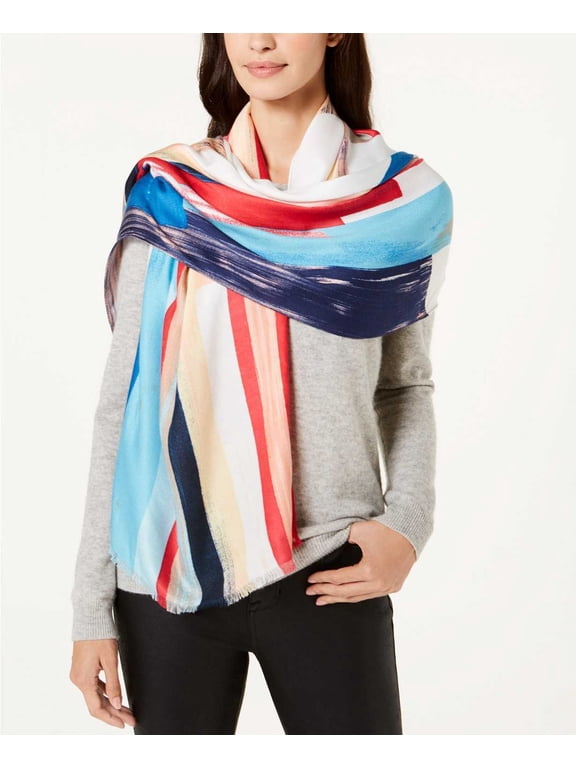 Women's Bold Graphic-Print Soft Wrap, Bright Blue, One Size