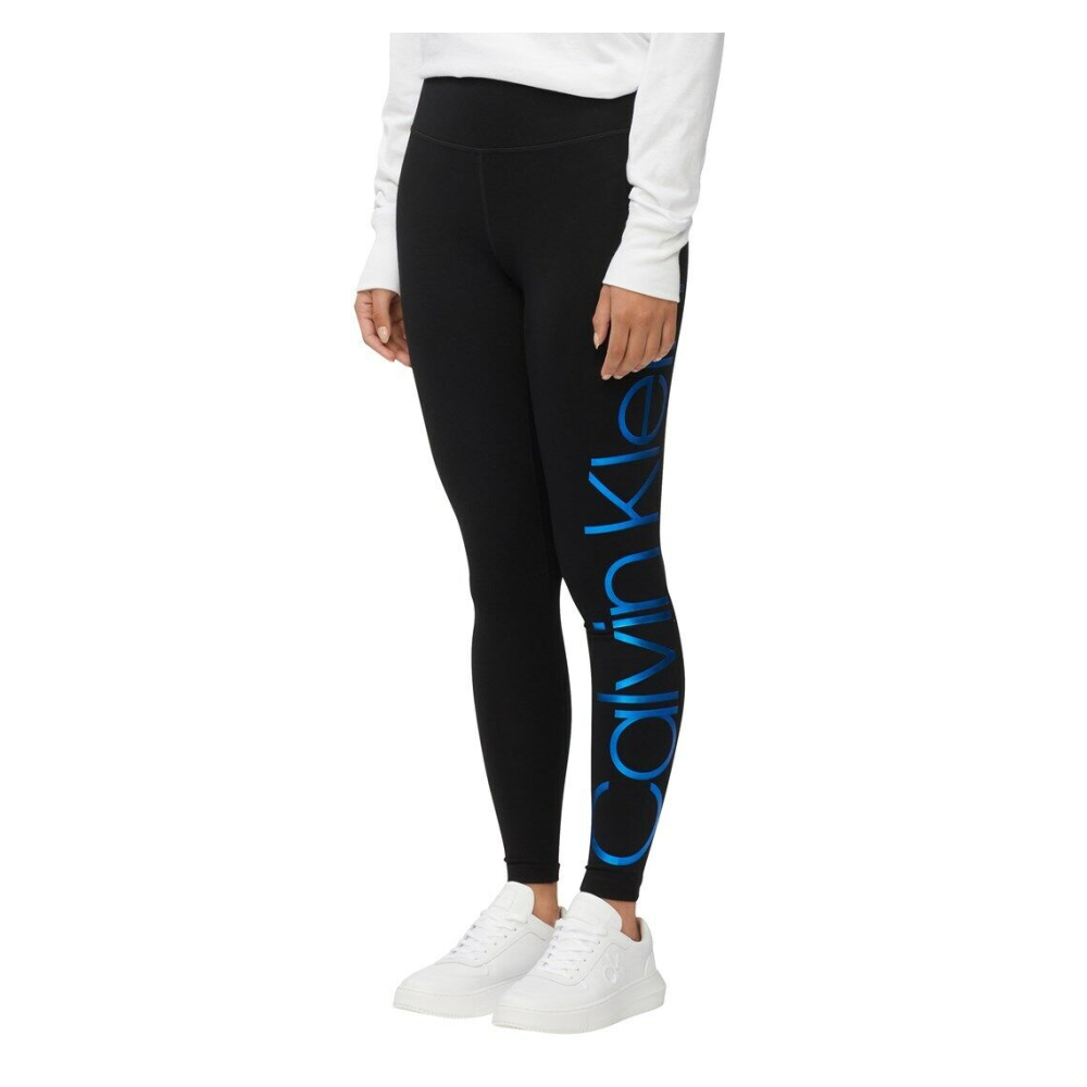 Calvin Klein Women's Bright Blue Jumbo Logo Full Length Leggings, Black ...