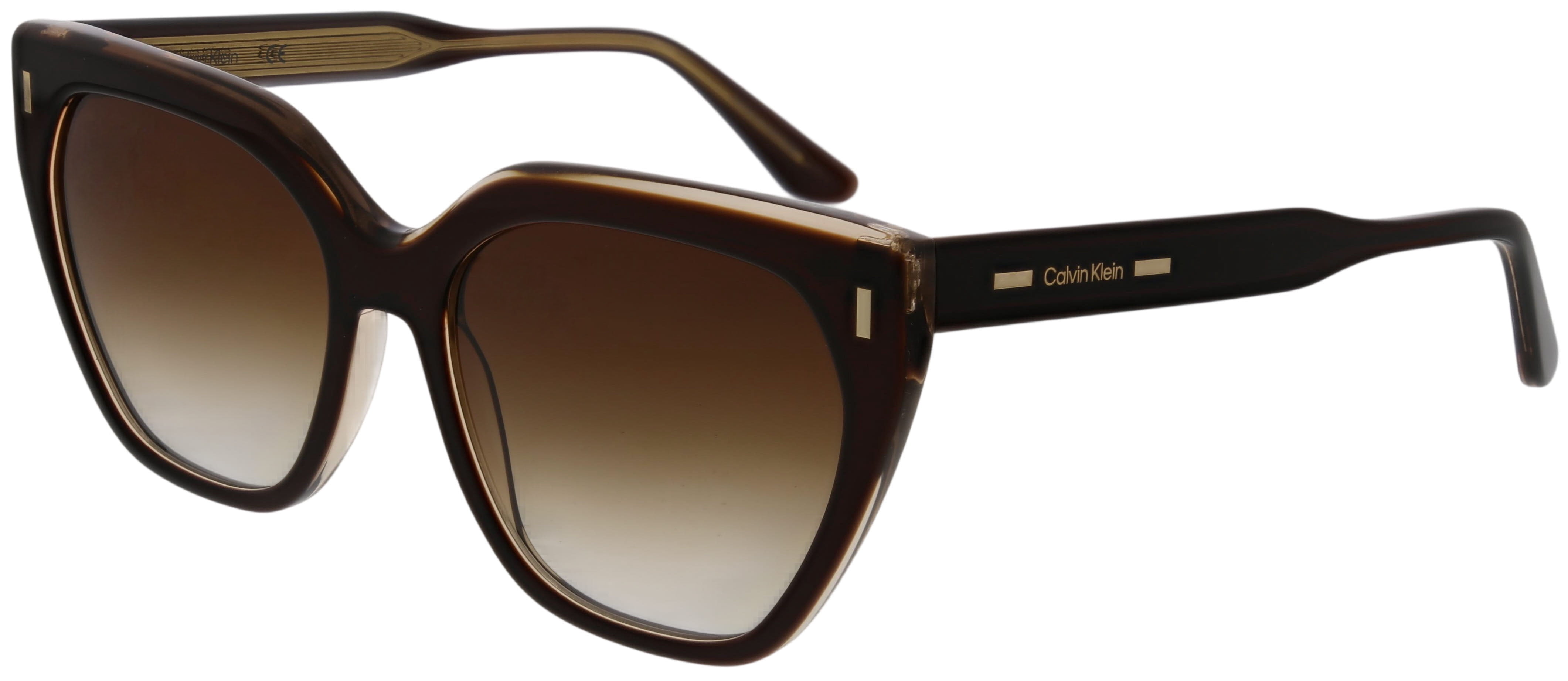 Calvin Klein Women's Butterfly Prescription Sunglasses with Case, CK24535SG Brown/Light Brown
