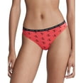 thumbnail image 1 of Calvin Klein Women’s CK One Cotton Singles Thong Underwear, Red, Large, 1 of 2