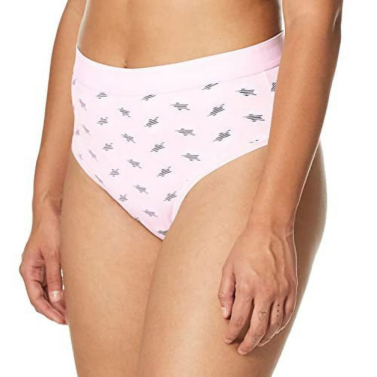 Calvin Klein Women's CK One Micro High-Waist Thong Panty, Sleeping Star  Print Pearly Pink, S