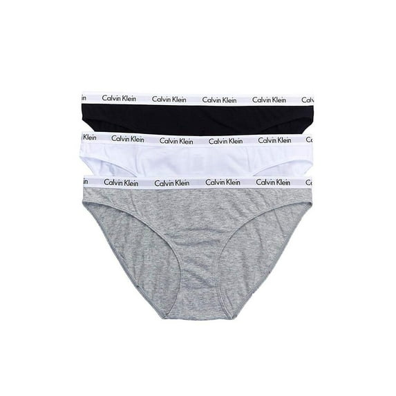 Calvin Klein Women's Carousel Bikini, Black/White/Grey Heather, Size Large