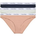 thumbnail image 1 of Calvin Klein Women's Carousel Logo Cotton Stretch Bikini Panties, 3 Pack, Canary Green/Stone Grey/Blueberry, 1 of 5