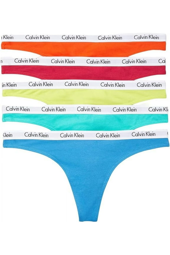 Women's Carousel Logo Pride Cotton Stretch Thong Panties, 5 Pack; Size: Small