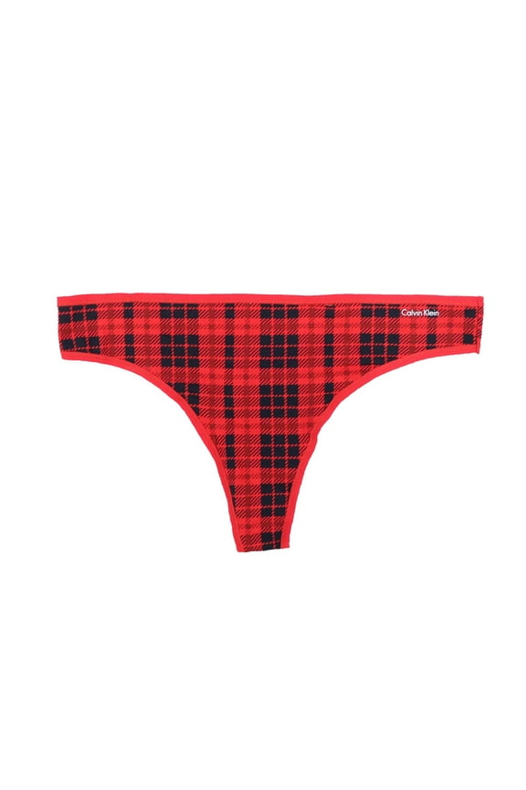 Women's Ck Form Thong Underwear Cheeky Red Black Plaid New